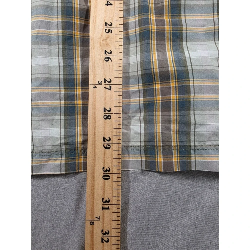 The North Face Shirt Mens Large Sage Green Plaid S/S Hiking,‎ Fishing, Camping